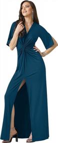 img 4 attached to Flaunt Your Summer Style With KOH KOH'S Sexy V-Neck Maxi Dress - Long Short Sleeves For A Slimming Effect