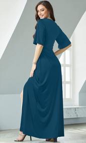 img 1 attached to Flaunt Your Summer Style With KOH KOH'S Sexy V-Neck Maxi Dress - Long Short Sleeves For A Slimming Effect