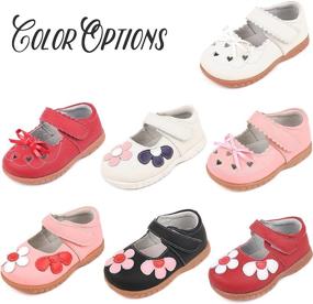 img 3 attached to 👸 Stylish and Comfy Femizee Leather Design Princess Toddler Girls' Flat Shoes