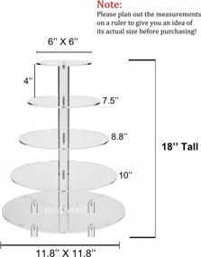 img 3 attached to 5 Tier Round Acrylic Cupcake Stand-Cake Stand-Dessert Stand, Jusalpha 5RFs (With Base) Cupcake Tower