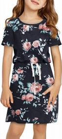 img 4 attached to Stylish And Comfortable: GOSOPIN Girls Summer Floral T-Shirt Dress For Casual And Boho Outfits