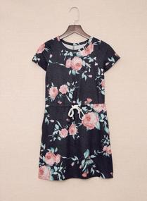 img 1 attached to Stylish And Comfortable: GOSOPIN Girls Summer Floral T-Shirt Dress For Casual And Boho Outfits
