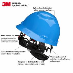 img 2 attached to 3M Hard Hat SecureFit H-703SFV-UV Blue Vented Cap Style Safety Helmet W/ Uvicator Sensor & 4-Point Pressure Diffusion Ratchet Suspension - ANSI Z87.1