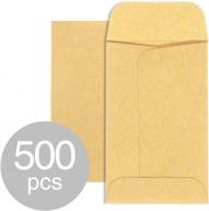 500 pack acko #1 coin and small parts envelopes - 2-1/4 x 3-1/2 brown kraft envelopes with gummed flap for home, office, and garden use logo