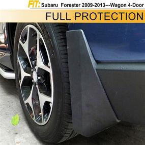 img 3 attached to 🚗 Premium Set of 4 Front and Rear Side Mud Flaps Splash Guards | Compatible with Subaru Forester 2009-2013 Wagon 4-Door | Replacement Parts