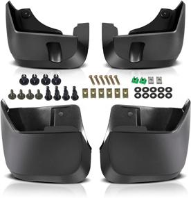 img 4 attached to 🚗 Premium Set of 4 Front and Rear Side Mud Flaps Splash Guards | Compatible with Subaru Forester 2009-2013 Wagon 4-Door | Replacement Parts