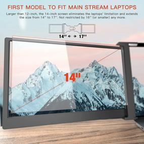 img 3 attached to L LIMINK S19 Portable Kickstand Compatible 14" Ultrawide LCD IPS Screen, 60Hz, No Driver Required, Foldable 235°+180°