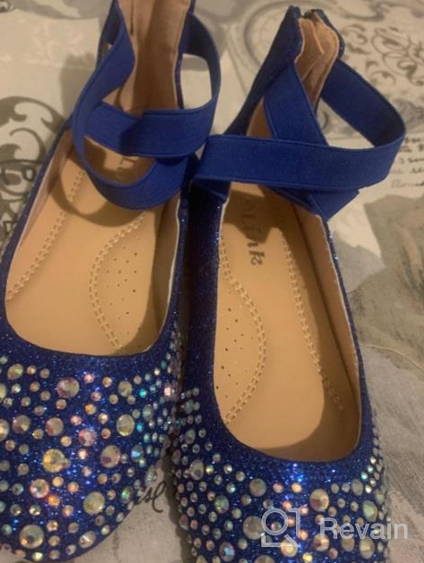 img 1 attached to 🩰 Sparkling Style: Link Larissa 83K Rhinestone Ballerina Girls' Shoes review by Krista Mitchell