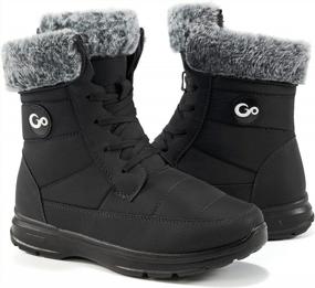 img 4 attached to Women'S Winter Boots: Mid Calf Fur Lined Warm Snow Booties With Waterproof Non Slip Comfort