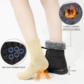 img 2 attached to Women'S Winter Boots: Mid Calf Fur Lined Warm Snow Booties With Waterproof Non Slip Comfort