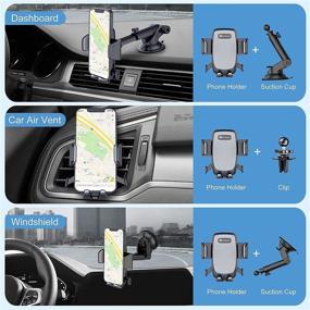 img 3 attached to 📱 SUOKUEN Universal Car Phone Holder Mount - Windshield/Dashboard/Air Vent Mount for iPhone, Samsung, Moto, Huawei, Nokia, LG Smartphones