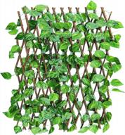 2 pack expandable fence privacy screen for balcony patio outdoor - decorative artificial hedges with faux ivy fencing panel logo