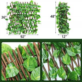 img 3 attached to 2 Pack Expandable Fence Privacy Screen For Balcony Patio Outdoor - Decorative Artificial Hedges With Faux Ivy Fencing Panel