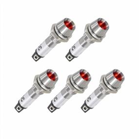 img 4 attached to Pack Of 5 Red Indicator Lights With Metal Shell For 12V DC Panel Mounting, 5/16 Inch Size - Ideal For Pilot Dash, Directional Signals And More