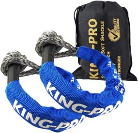 img 4 attached to 🔵 KING-PRO Synthetic Shackle: Heavy-duty 24,200lbs Soft Shackle for JEEP ATV UTV SUV & More - 2 Pack (Blue-Gray)