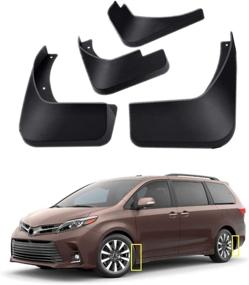 img 1 attached to TOPGRIL Mud Flaps Set for Toyota Sienna 2018-2020 | Splash Guard Fender Kit (4-PC) | Front & Rear