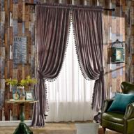 dusty pink velvet blackout curtains - melodieux pom pom thermal insulated 52x96 inch (1 pair) логотип