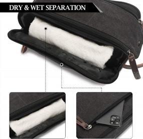 img 1 attached to Toiletry Bag For Men And Women Large Travel Toiletry Organizer Dopp Kit Waterproof Canvas Leather Shaving Bag For Travel Accessories, Black