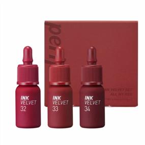 img 4 attached to Intense And Long-Lasting Lip Color With Peripera Ink The Velvet Lip Tint In ALL MY RED Kit
