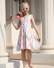 img 3 attached to ALISISTER Sleeveless Shoulder Strap Tie Sundress With Button For Girls Aged 6-12, Perfect For Summer
