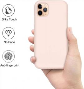 img 2 attached to Жидкий силиконовый чехол песочно-розового цвета против царапин для IPhone 11 Pro Max 6,5 дюймов - полная защита тела с вкладышем из микрофибры, устойчивым к отпечаткам пальцев, и амортизирующей гелевой резиной от Kocuos