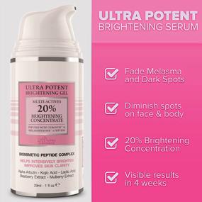 img 1 attached to Brightening Serum Fade Cream - Dark Spot Corrector Remover For Face With Tyrostat, Kojic Acid, Alpha Arbutin, Mulberry Extract, Lactic Acid Peel To Treat Melasma And Age Spots 1 Oz