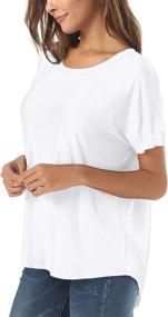 img 2 attached to Women'S Summer Short Sleeve High-Low Loose T Shirt Casual Basic Tee Top