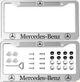 img 3 attached to 2 Pcs Premium Aluminum Alloy License Plate Frame Fit Mercedes Benz