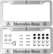 2 pcs premium aluminum alloy license plate frame fit mercedes benz logo