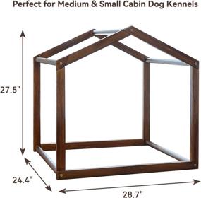 img 1 attached to 🐶 Wooden Dog House: Premium Cabin Kennel for Indoor and Outdoor Use, Complete with Mat and Cover for Rest and Play