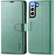 galaxy s22+ plus 5g wallet case by tucch - rfid blocking, shockproof tpu interior, card slot folio with kickstand, magnetic pu leather flip cover for s22+ 6.6, myrtle green logo
