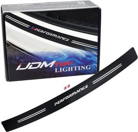 img 4 attached to Enhance and Protect Your BMW X-Series with iJDMTOY's 40-Inch Long Black Carbon Fiber Pattern Rear Trunk Sill Scratch Protector Vinyl Decal