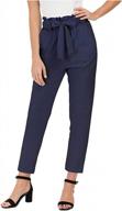 women's high waist cropped paper bag pants elastic waist bowknot trouser by amebelle logo