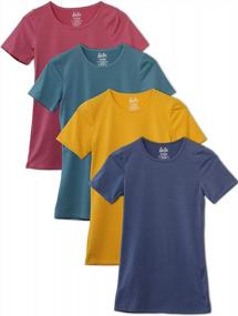 img 4 attached to Kalon Women'S 4-Pack Crewneck T-Shirt Base Layer Set (Festival Collection)