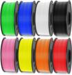 get creative with sunlu multicolor 3d printer filament bundle - 8 colors, 2kg, 1.75mm, vacuum packed spools logo