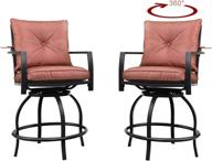 upgrade your outdoor space with patiofestival swivel bar chairs in red - bistro set for your garden and balcony logo