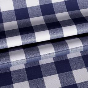 img 1 attached to Sancua Checkered Vinyl Round Tablecloth - 100% Waterproof & Spill Proof - Navy Blue And White - Ideal For Dining, Buffet & Camping