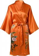 ledamon women's 100% silk kimono short robe logo