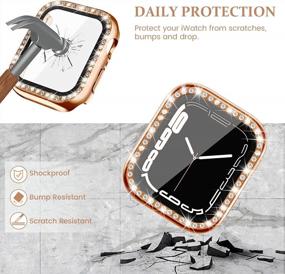 img 2 attached to 2 Pack Rose Gold+Silver Goton Bling Screen Protector Case For Apple Watch Series 7 & 8 45Mm | Women Glitter Full Protective Clear Hard PC Cover Compatible With IWatch Series 7/8 Accessories