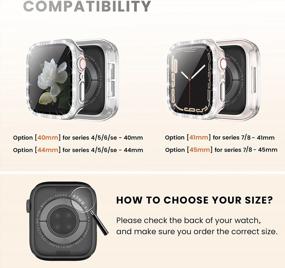img 3 attached to 2 Pack Rose Gold+Silver Goton Bling Screen Protector Case For Apple Watch Series 7 & 8 45Mm | Women Glitter Full Protective Clear Hard PC Cover Compatible With IWatch Series 7/8 Accessories