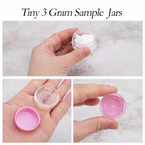 img 2 attached to 3 Gram Cosmetic Sample Containers With Lids, 25Pcs Empty Mini Makeup Jas, Pink Small Plastic Jars