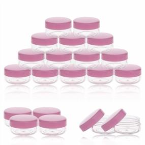 img 4 attached to 3 Gram Cosmetic Sample Containers With Lids, 25Pcs Empty Mini Makeup Jas, Pink Small Plastic Jars