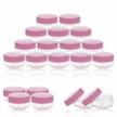 3 gram cosmetic sample containers with lids, 25pcs empty mini makeup jas, pink small plastic jars logo