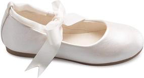 img 3 attached to 👯 OLIVIA Girls Cute Ballerina Ribbon Shoes - Flats for Girls