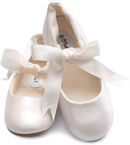img 1 attached to 👯 OLIVIA Girls Cute Ballerina Ribbon Shoes - Flats for Girls