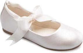 img 2 attached to 👯 OLIVIA Girls Cute Ballerina Ribbon Shoes - Flats for Girls