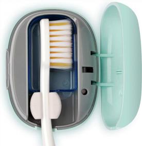 img 3 attached to Перезаряжаемый футляр для зубных щеток с защитой от ультрафиолетового излучения — NewWay Mini для путешествий, дома и бизнеса — зеленый