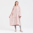 stay cozy with bobor oversized wearable hoodie fleece blanket with large pocket - perfect for adults, men, women, and kids in super soft pink flannel! logo