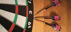 img 7 attached to Stinger darts set, beginner level, ø45cm x1.9cm (press paper) 6 darts 18g with lat. cover, cards box