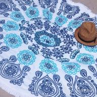 img 1 attached to Black Sand Beach Round Towel By SwimZip® For Ultimate Beach Comfort review by Jennifer Jenkins